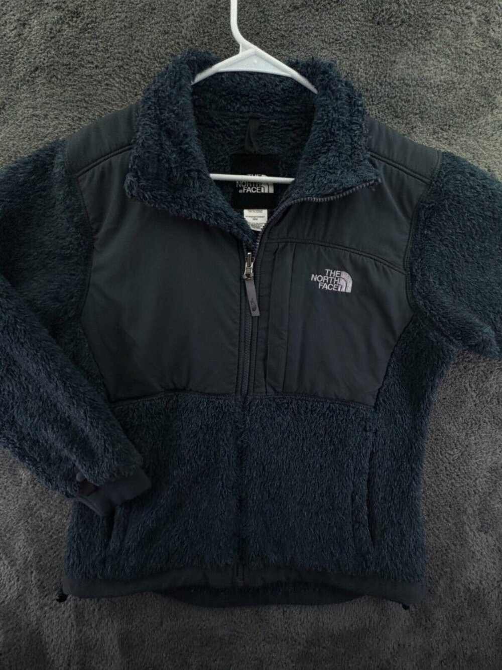 The North Face Jacket Women Medium Blue Fleece Fuzzy Full Zip Adult Outdoors